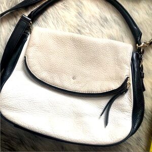 Authentic Kate Spade satchel crossbody‎ purse bag color block tote neutral black
